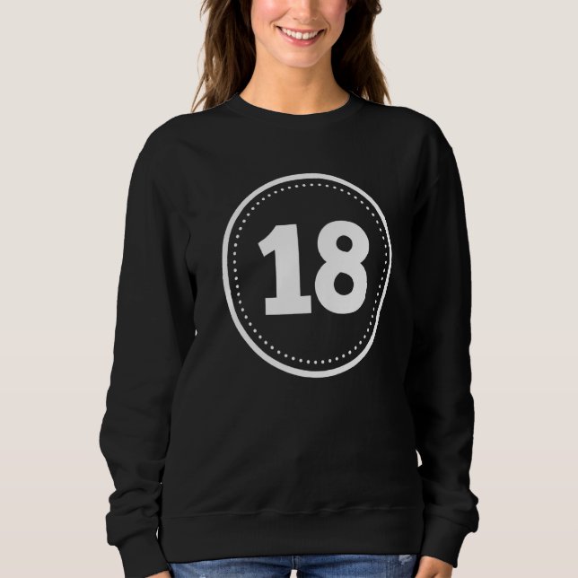 Sudadera Decimoctavo Cumpleaños Número 18 Niños y Círculo F (Anverso)