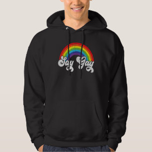 Sudadera Decir arcoiris gay decir transgénero permanecer or