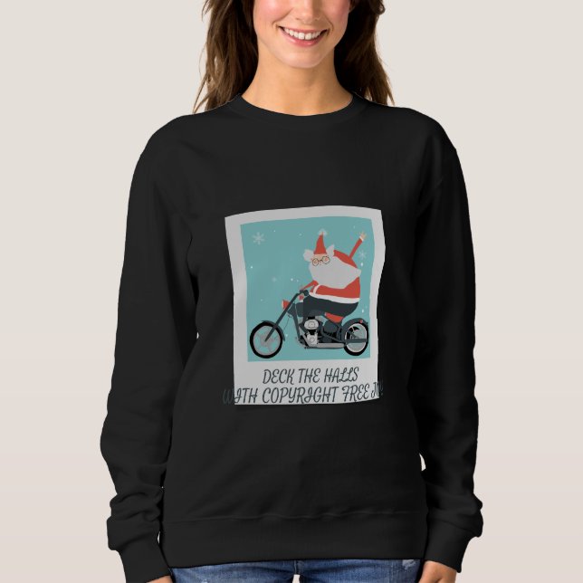 Sudadera Deck the Halls with Copyright free Joy Navidades (Anverso)