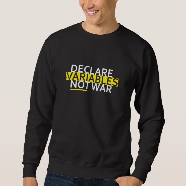 Sudadera Declare Variables Software Desarrollador Nerd Geek (Anverso)