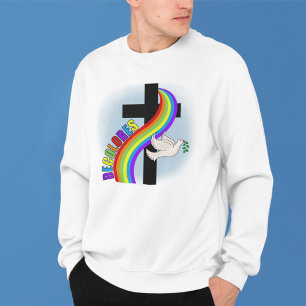 Sudadera DeColores Cursillo Arcoíris Con Cruz y Paloma de l