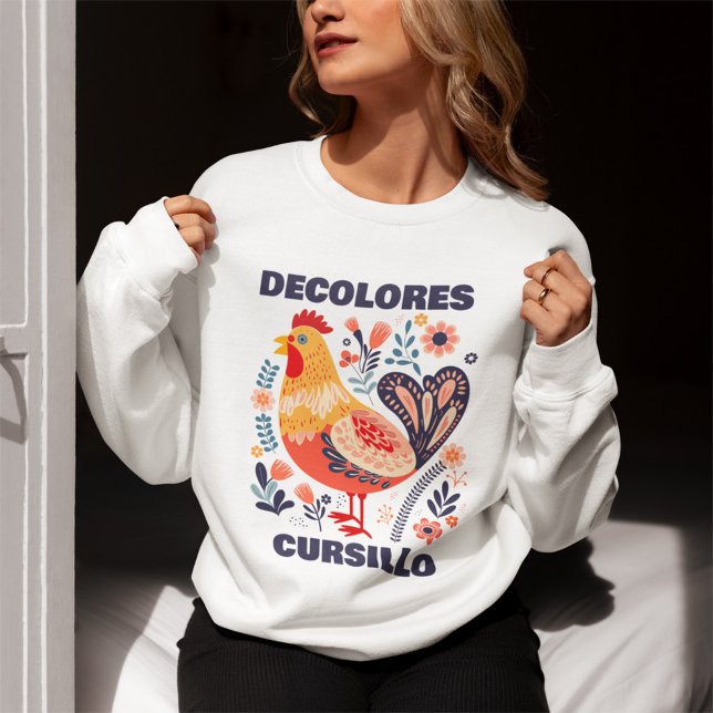 Sudadera DeColores Cursillo Folk Art Rooster Christian (Subido por el creador)