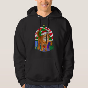 Sudadera Decoración de árbol de navidad de gato somalí