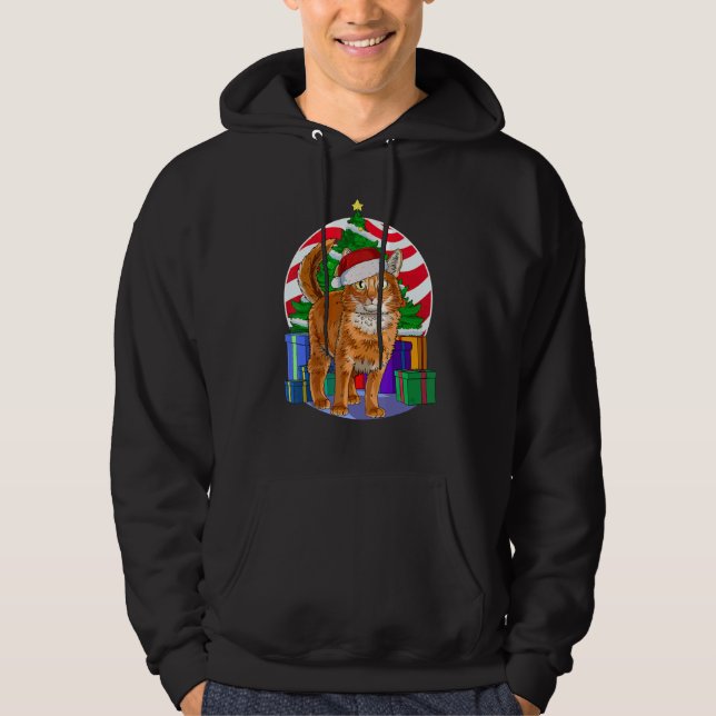 Sudadera Decoración de árbol de navidad de gato somalí (Anverso)