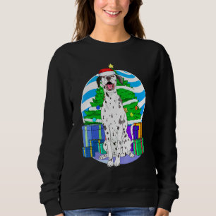 Sudadera Decoración de árbol de Navidad de perro de Dalmaci