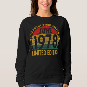 Sudadera Decoración de cumpleaños vintage junio 1978