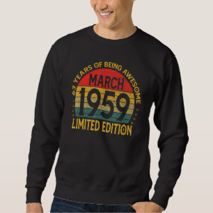 Sudadera Decoración de cumpleaños vintage marzo 1959