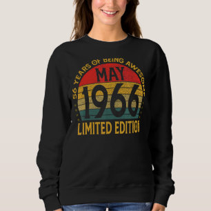 Sudadera Decoración de cumpleaños vintage Mayo 1966