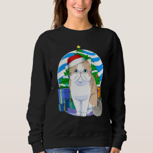 Sudadera Decoración exótica de árbol de navidad de gato de