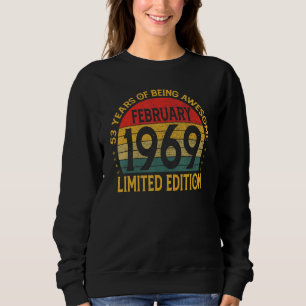Sudadera Decoración vintage de cumpleaños febrero de 1969