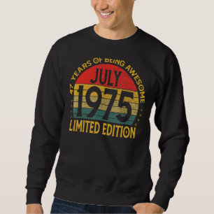 Sudadera Decoración vintage de cumpleaños julio de 1975