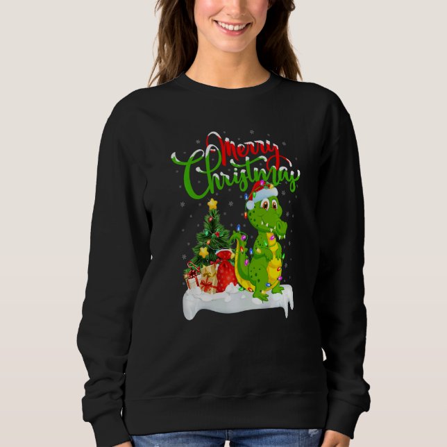 Sudadera Decoraciones de Cocodrilo de Navidad Santa Cocodri (Anverso)