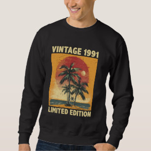 Sudadera Decoraciones de cumpleaños retro 34 vintage 1991 3