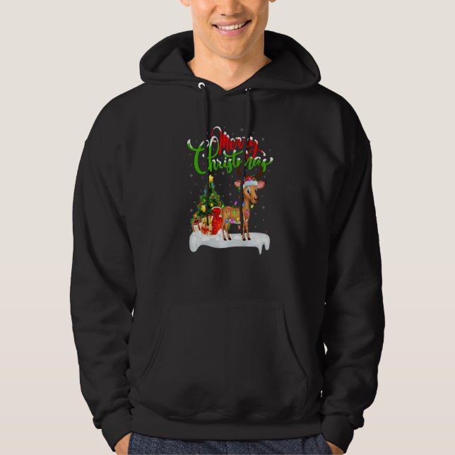 Sudadera Decoraciones de Navidad de Antílope Santa Antílope (Anverso)