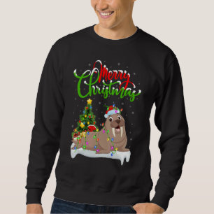 Sudadera Decoraciones de Navidad de morsa Santa Morsa Navid