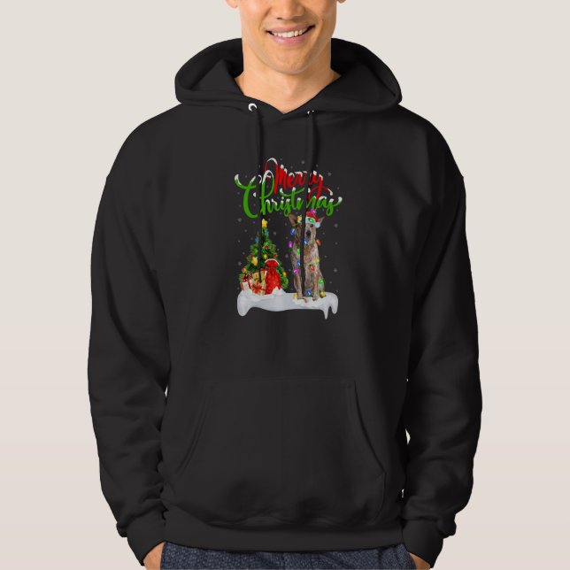 Sudadera Decoraciones de Navidad Santa Perro Ganadero Austr (Anverso)