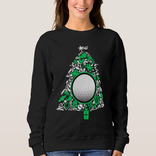 Sudadera Decoraciones divertidas de bolas de golf navideñas (Anverso)