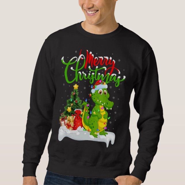 Sudadera Decoraciones navideñas de cocodrilos de Santa Croc (Anverso)