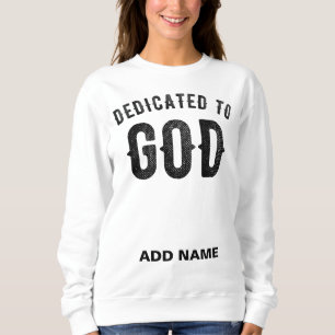 SUDADERA DEDICADO A DIOS PERSONALIZABLE GUAY TEXTO NEGRO