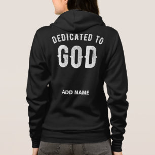 SUDADERA DEDICADO A DIOS TEXTO BLANCO FRÍO PERSONALIZABLE