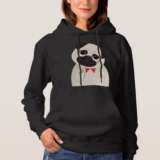 Sudadera Dedos cruzados Pug Gray Classic T-Shirt 732 (Anverso)