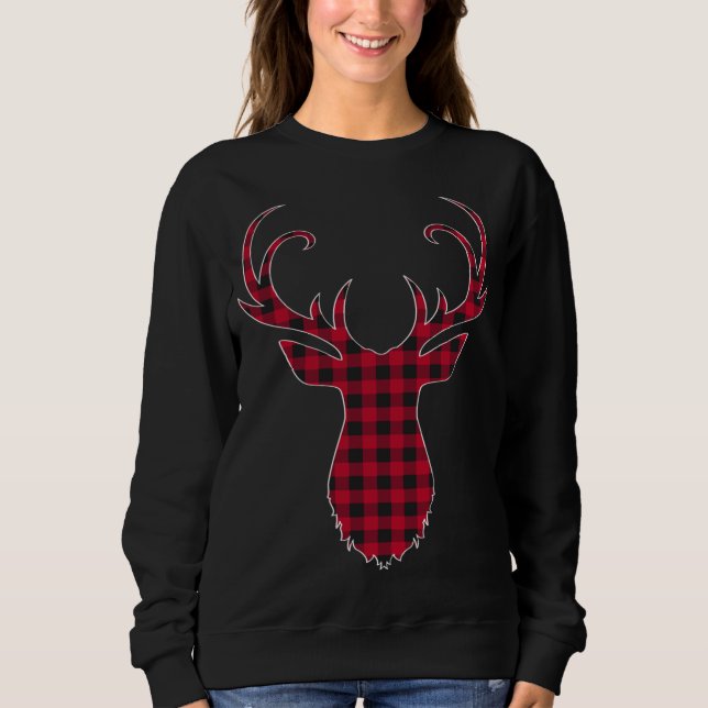 Sudadera Dee Navidades de renos rojos y negros cubiertos de (Anverso)