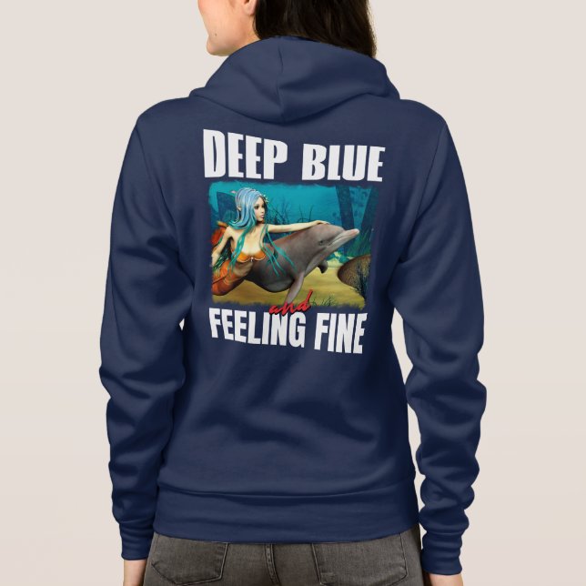 Sudadera Deep Blue y Feed Fine Mermaid and Dolphin (Reverso)