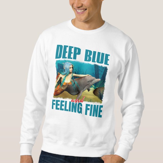 Sudadera Deep Blue y Feed Fine Mermaid and Dolphin (Anverso)