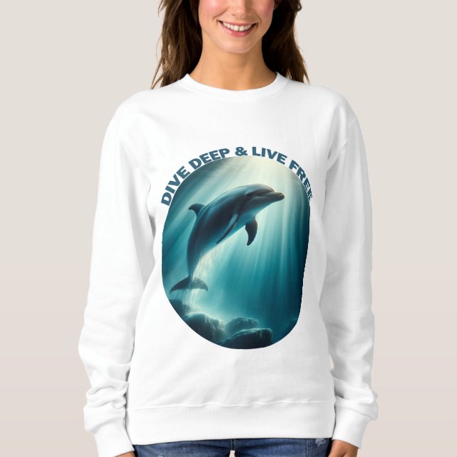 Sudadera Deep Live Free Dolphin (Anverso)