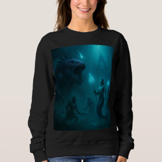 Sudadera Deep Sea Kingdom – Epic Fantasy Warrior vs Sea Mon