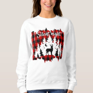 Sudadera Deer en el bosque rojo negro de búfalo tocado