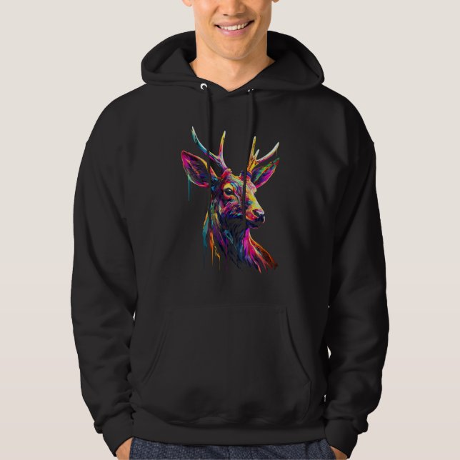 Sudadera Deer Forest Art Animal Colourful Animal Motif Deer (Anverso)