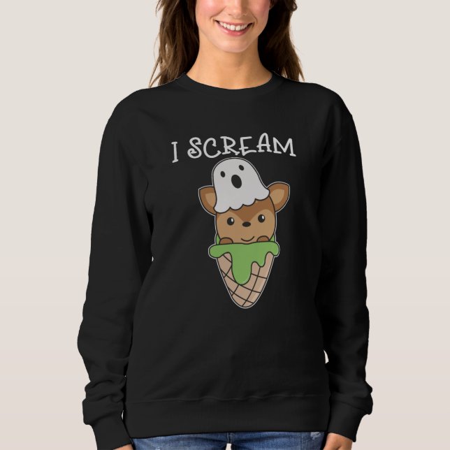 Sudadera Deer Halloween Fantasma I Grito de crema de hielo  (Anverso)