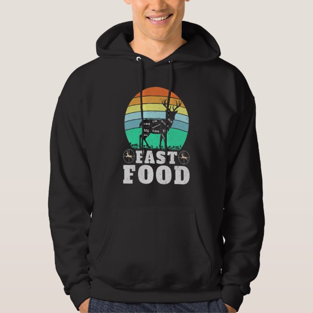 Sudadera Deer Hunting Funny Hunter Fast Food Present Funny  (Anverso)