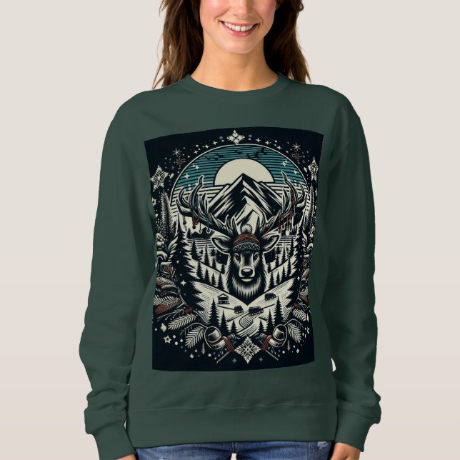 Sudadera Deer majestuoso (Anverso)