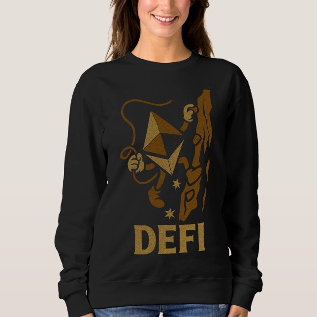 Sudadera DeFi Ethereum Climbing Decentralized Web3 Warriors (Anverso)