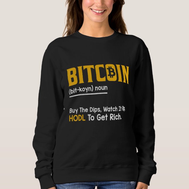 Sudadera Definición de Bitcoin Criptomoneda Invertir Cotiza (Anverso)