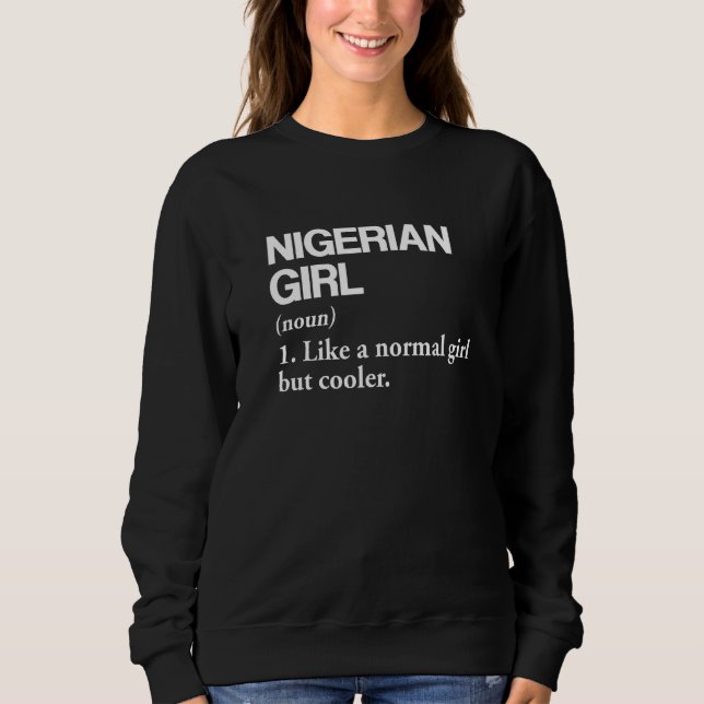 Sudadera Definición de Chica nigeriana Bandera de Nigeria L (Anverso)