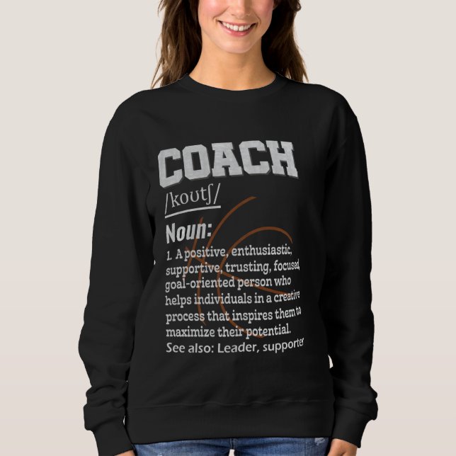 Sudadera Definición De Diccionario Para Entrenadores De Bal (Anverso)