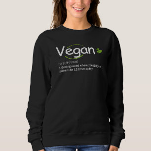 Sudadera Definición de diccionario vegano divertida vida ve