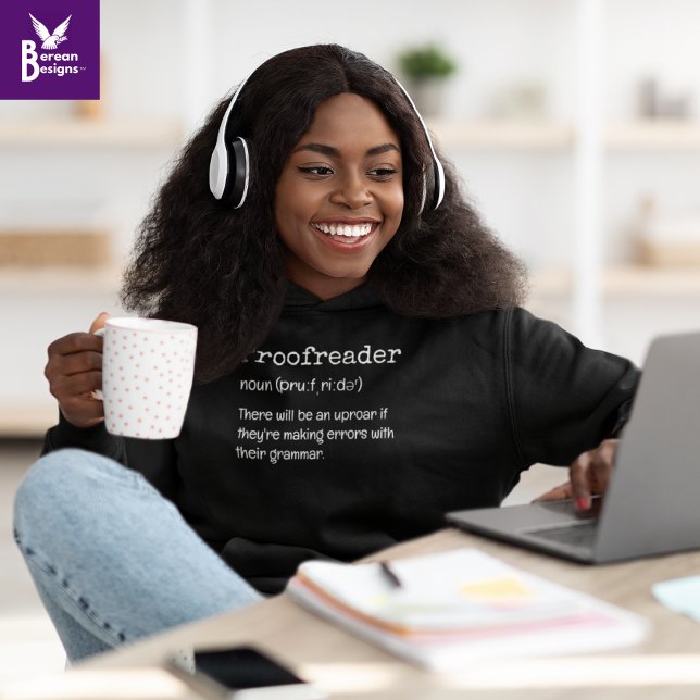 Sudadera Definición de diversión de PROFUNDADOR ahí son sus (This fun Proofreader Hoodie would make an excellent gift to celebrate National Proofreading Day. )