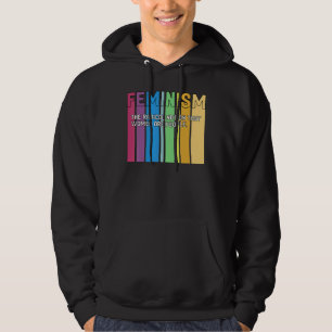 Sudadera Definición de feminismo Mujeres retro fuertes e ig
