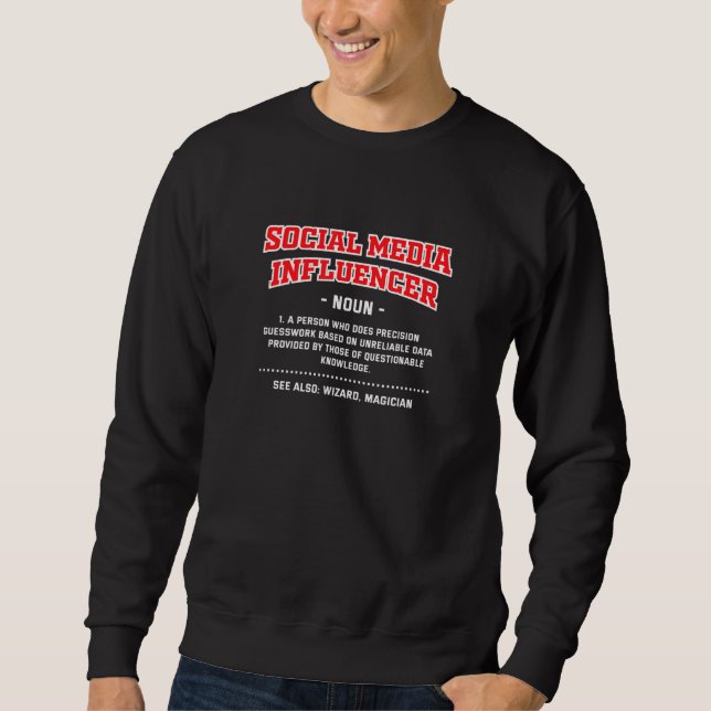 Sudadera Definición de Influencer de Medios Sociales   Crea (Anverso)