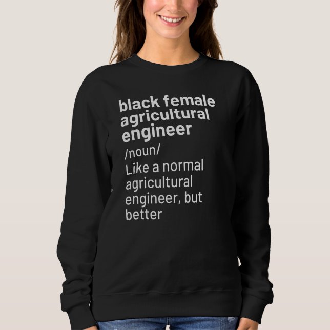 Sudadera Definición de ingeniera agrícola para mujeres negr (Anverso)