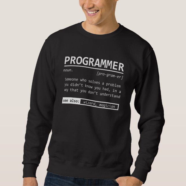 Sudadera Definición de programador Codificador Programación (Anverso)