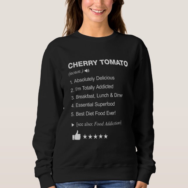 Sudadera Definición de tomate de cereza significa divertido (Anverso)