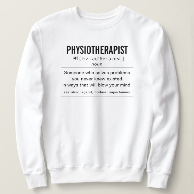 Sudadera Definición divertida de fisioterapeuta (Anverso del diseño)