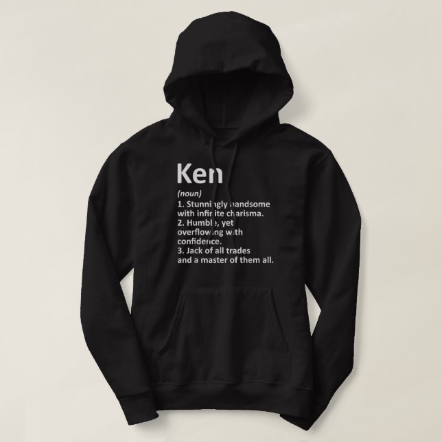 Sudadera Definición KEN Nombre Personalizado Funny Cumpleañ (Diseño del anverso)