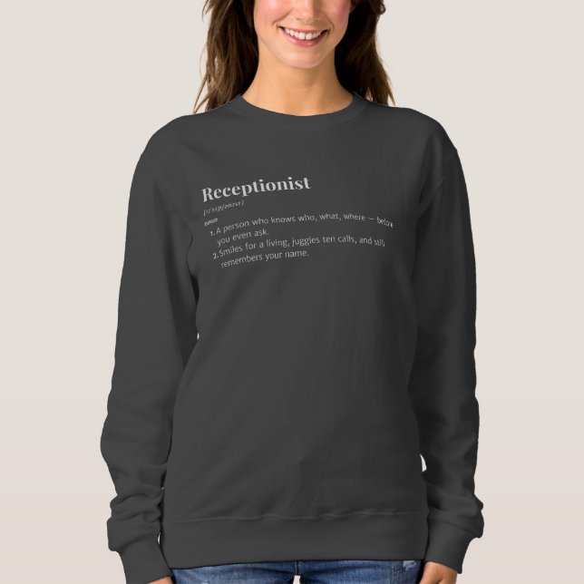 Sudadera Definición Recepcionista - Regalo de estilo Diccio (Anverso)