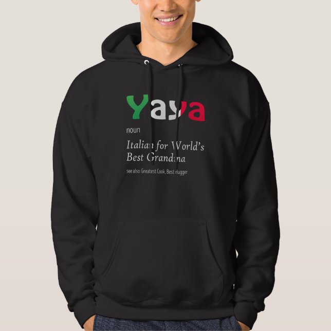 Sudadera Definition Of YaYa World's Greatest Italian Funny  (Anverso)